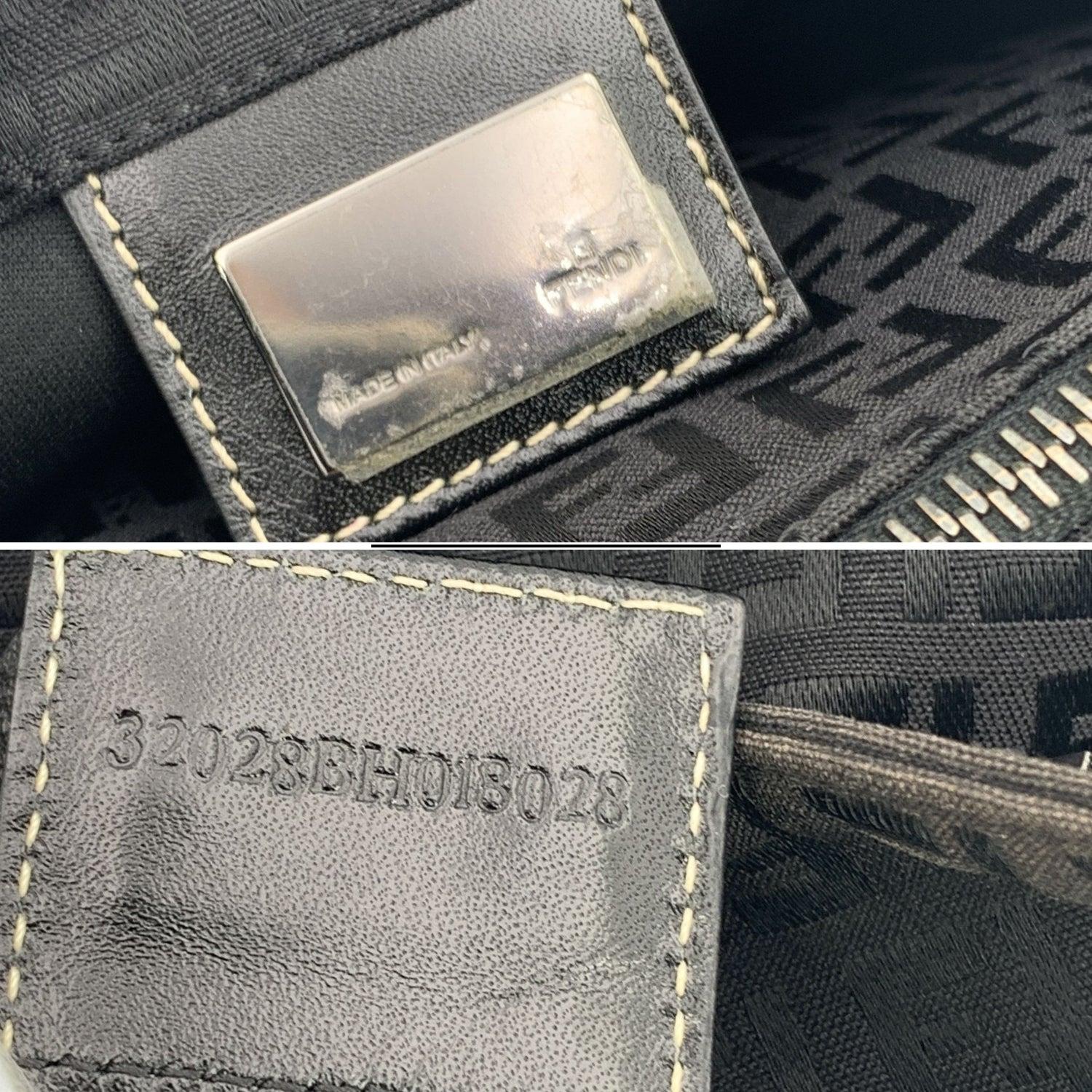 Fendi Black Monogram Zucchino Canvas Small Tote Handbag In Good Condition For Sale In Rome, Rome