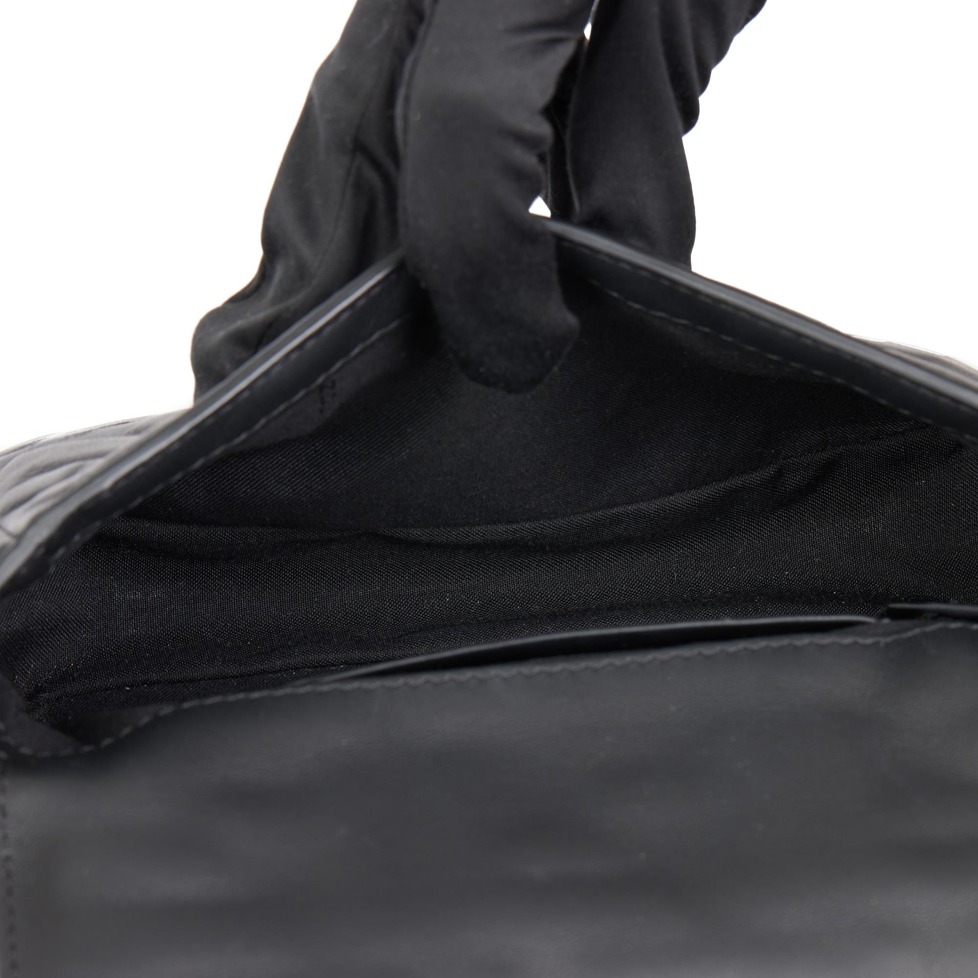 FENDI Black Nappa Leather Baguette  5