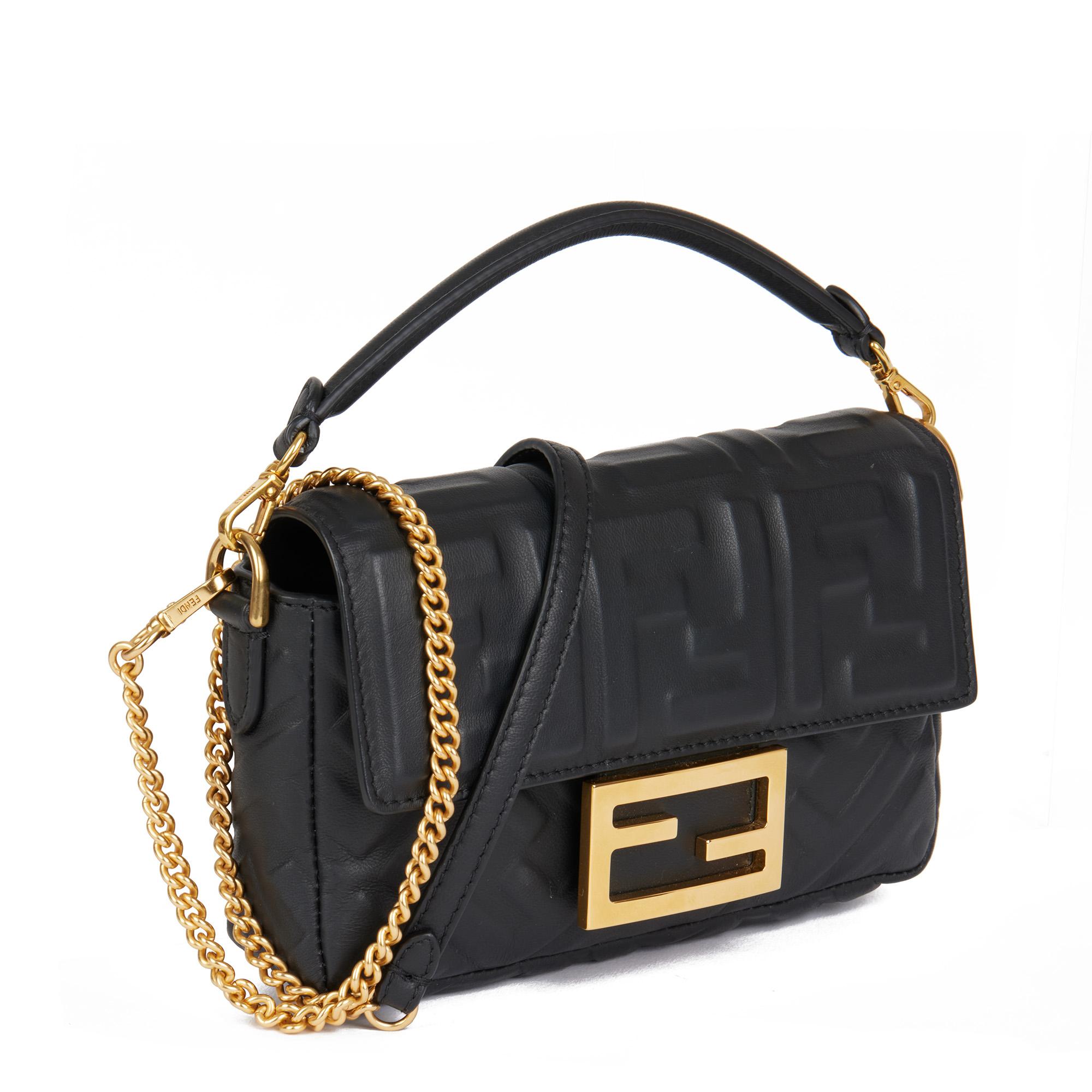 FENDI
Black Nappa Leather Baguette 

Xupes Reference: CB610
Serial Number: 8BS017-A72V.209.10429
Age (Circa): 2010
Accompanied By: Fendi Dust Bag
Authenticity Details: Date Stamp (Made in Italy)
Gender: Ladies
Type: Shoulder, Top Handle,