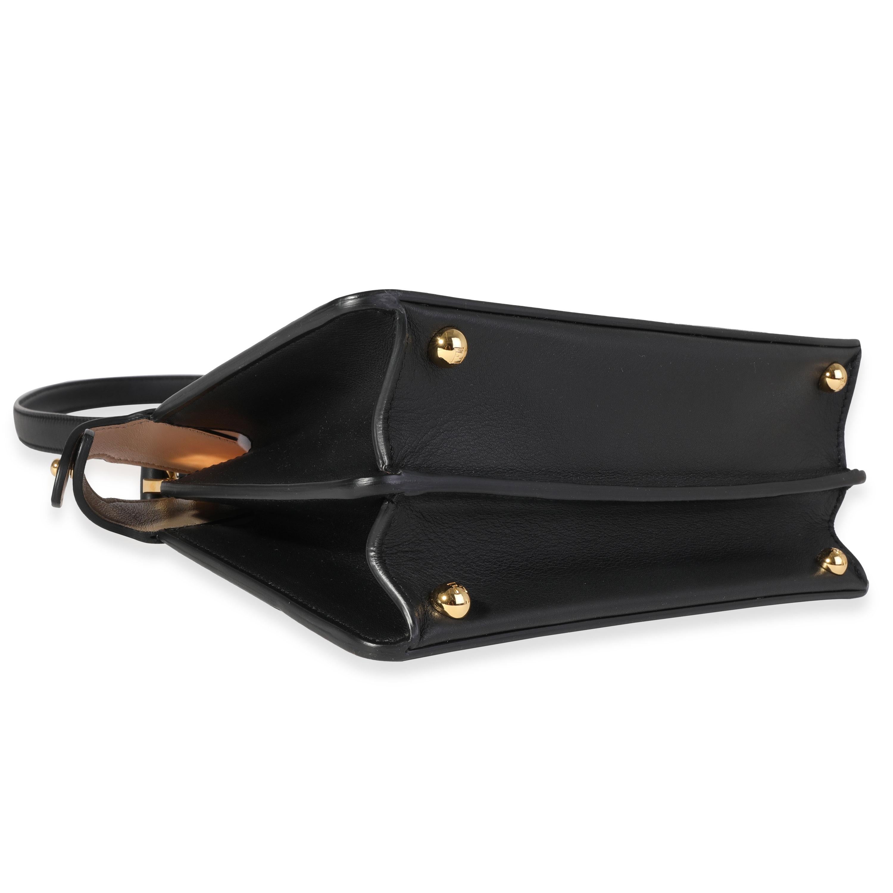Women's Fendi Black Nappa Leather Small Peekaboo ISeeU Bag