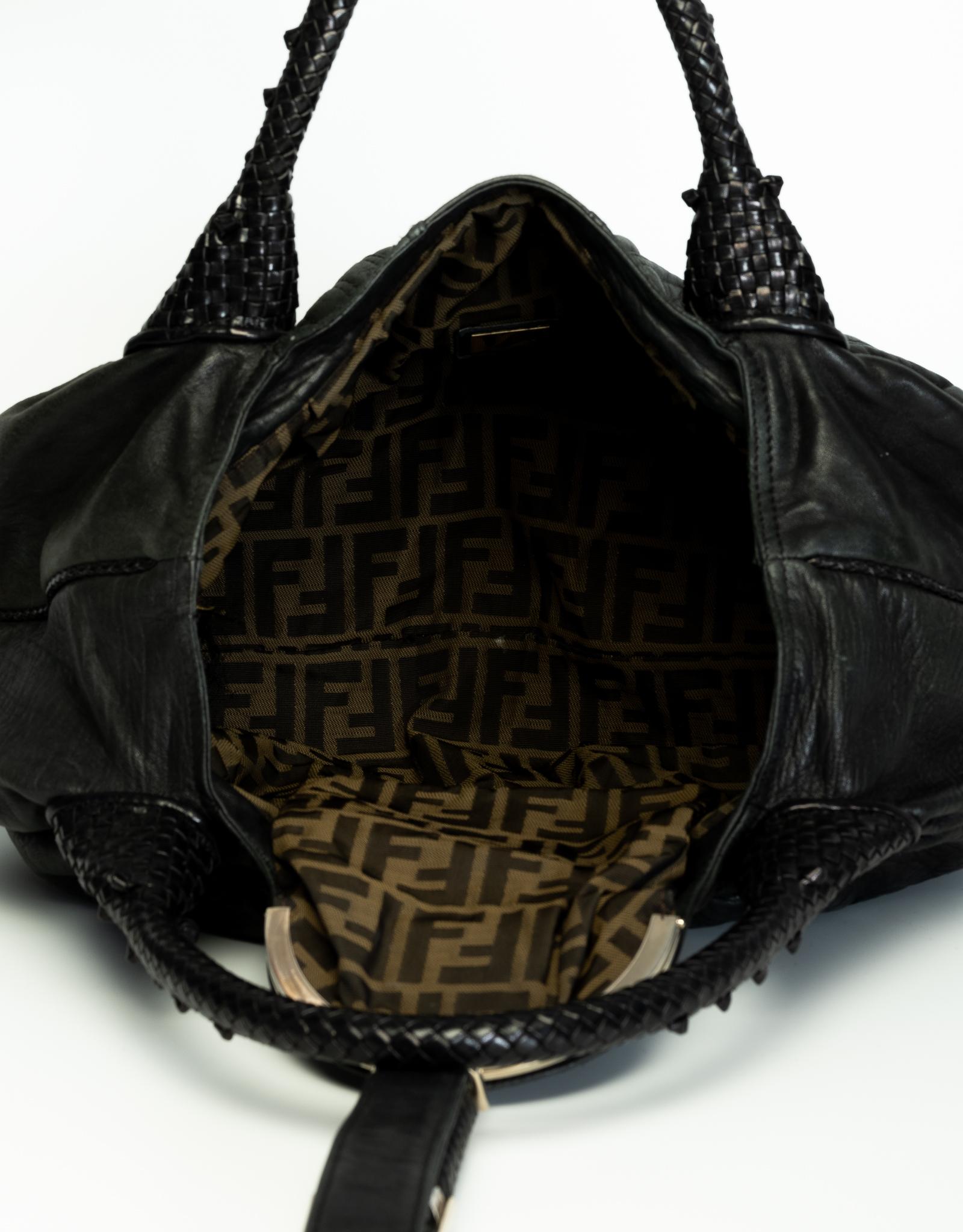 Women's Fendi Black Nappa Leather Spy Bag