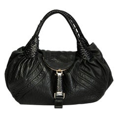 Used Fendi Black Nappa Leather Spy Bag