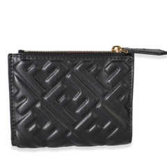 Fendi Black Nappa Zucca Compact Wallet