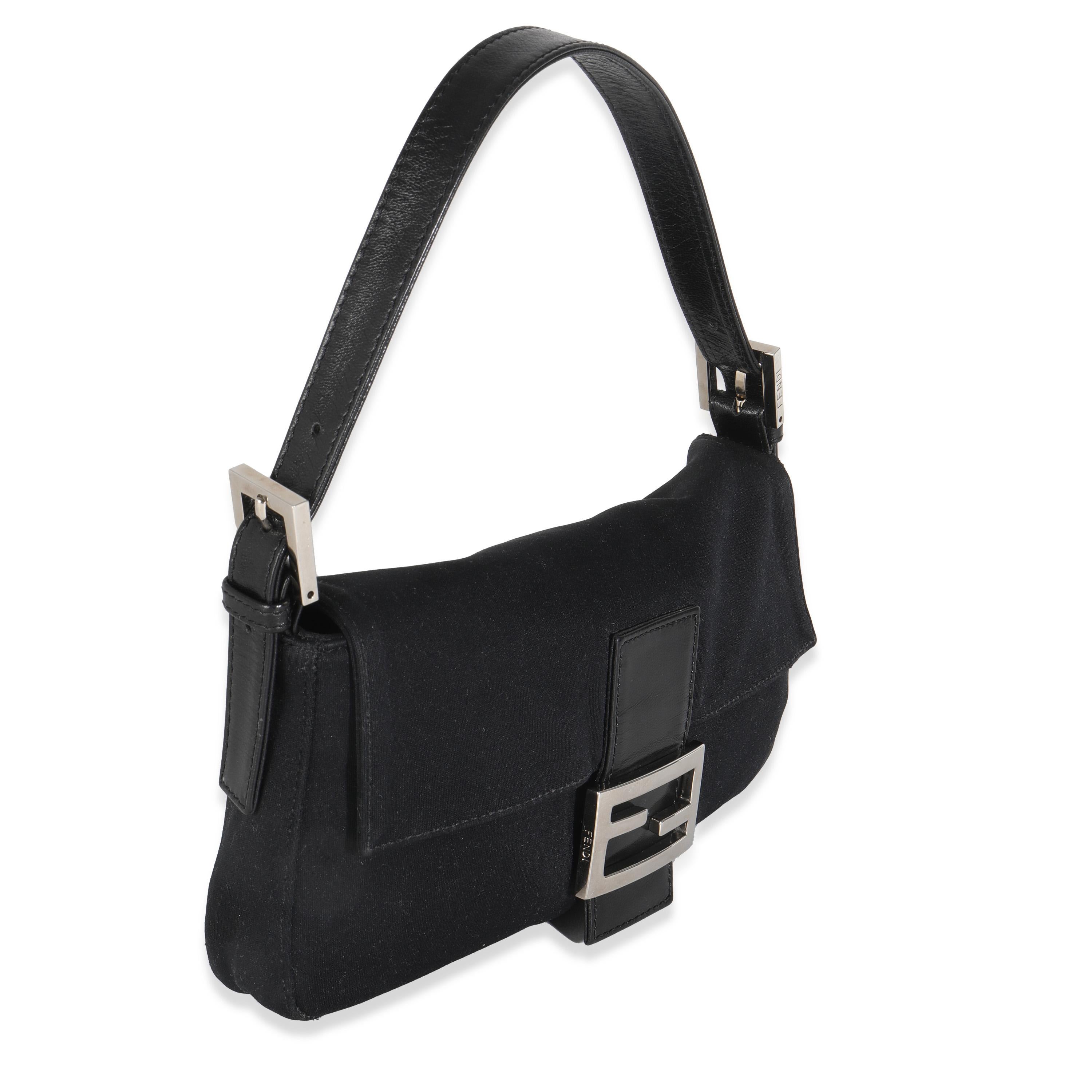 Fendi Black Neoprene Baguette Bag In Excellent Condition In New York, NY