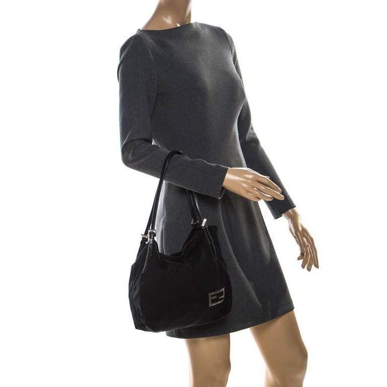 Fendi Black Neoprene Fabric Tote For Sale At 1stdibs