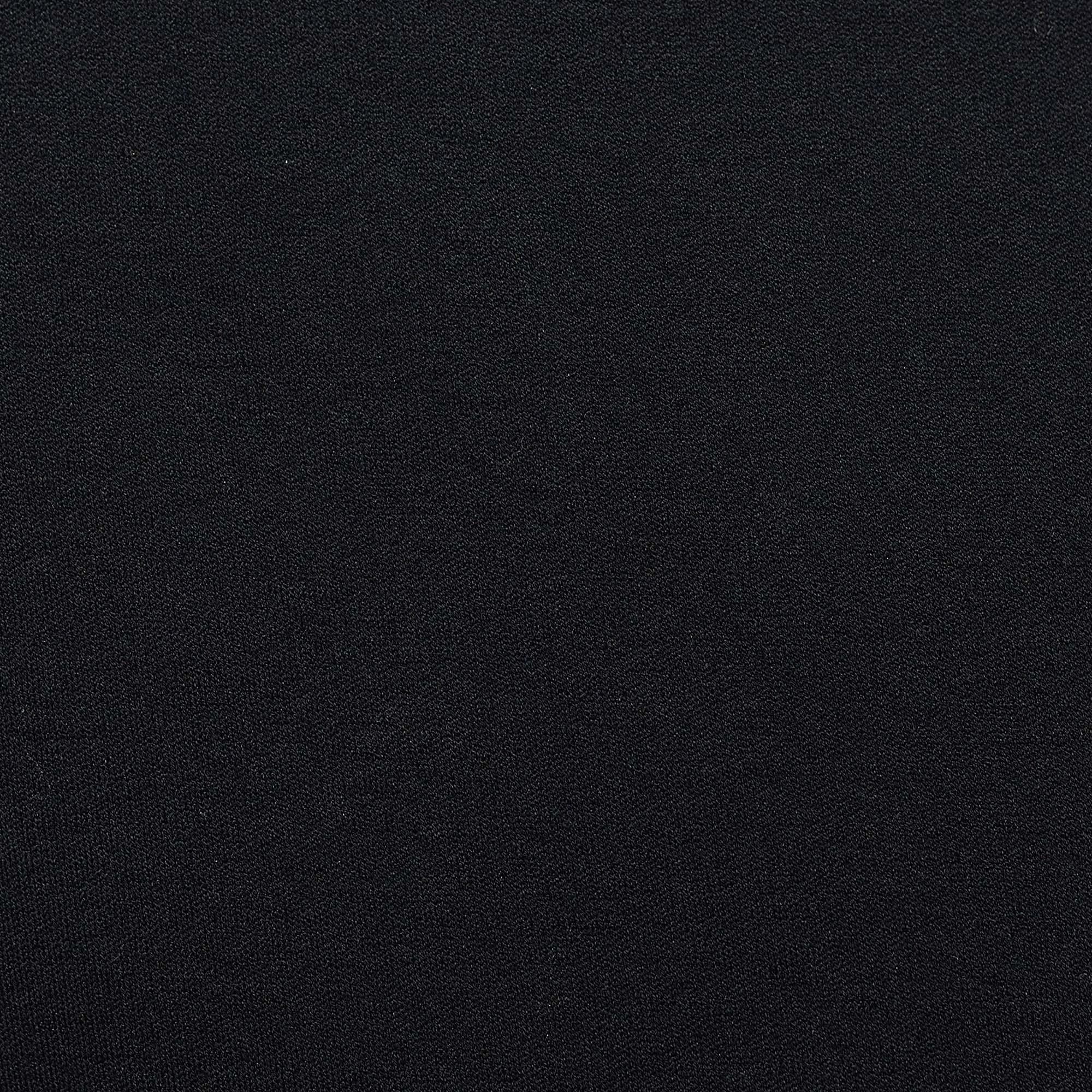 Fendi Black Neoprene Karlito Fur Applique Cropped Jumper M 4