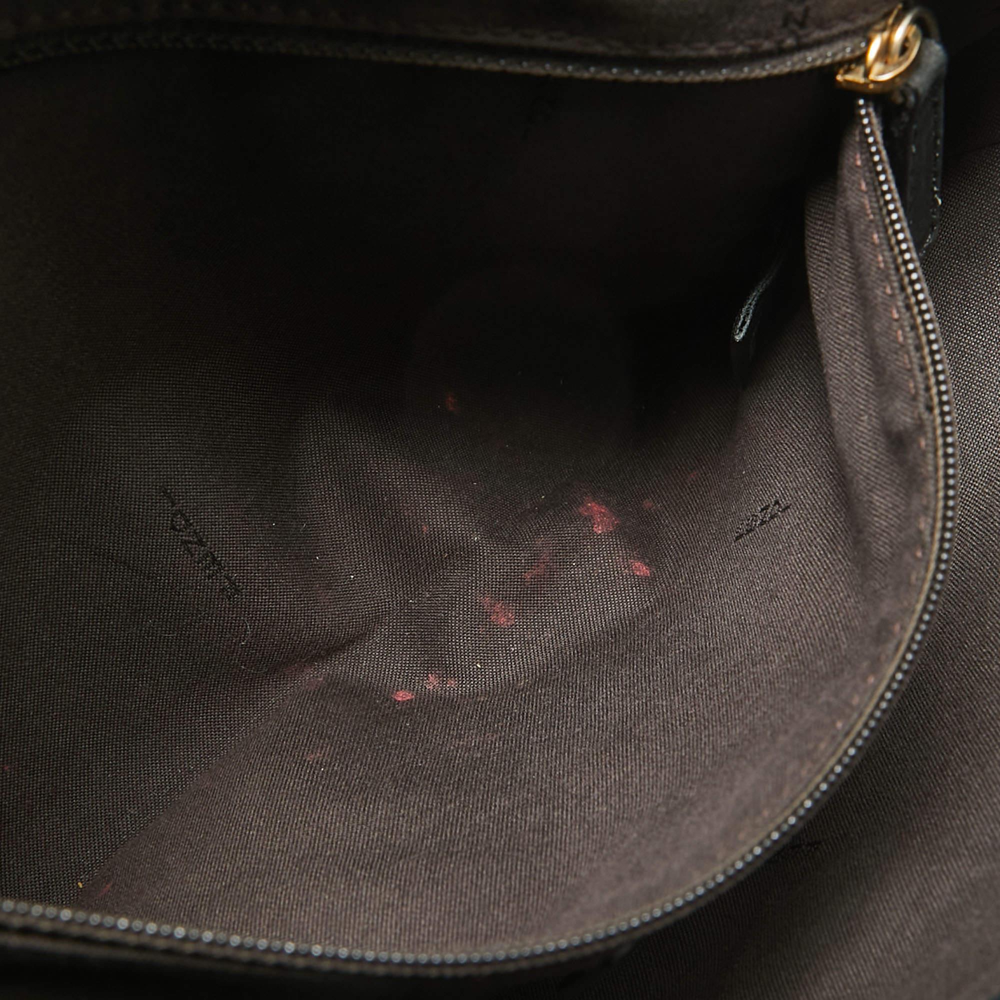 Fendi Black Nubuck Shimmer Leather FF Flap Bag For Sale 1