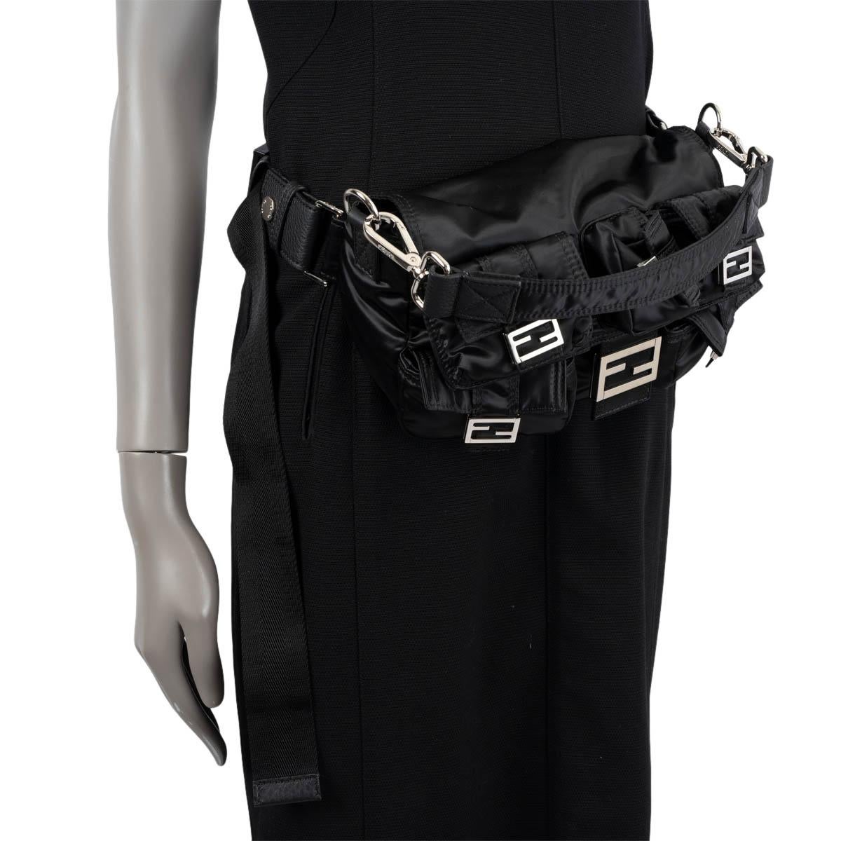 FENDI black nylon 2023 with ANNIVERSARY MULTIPOCKET BAGUETTE Bag For Sale 2