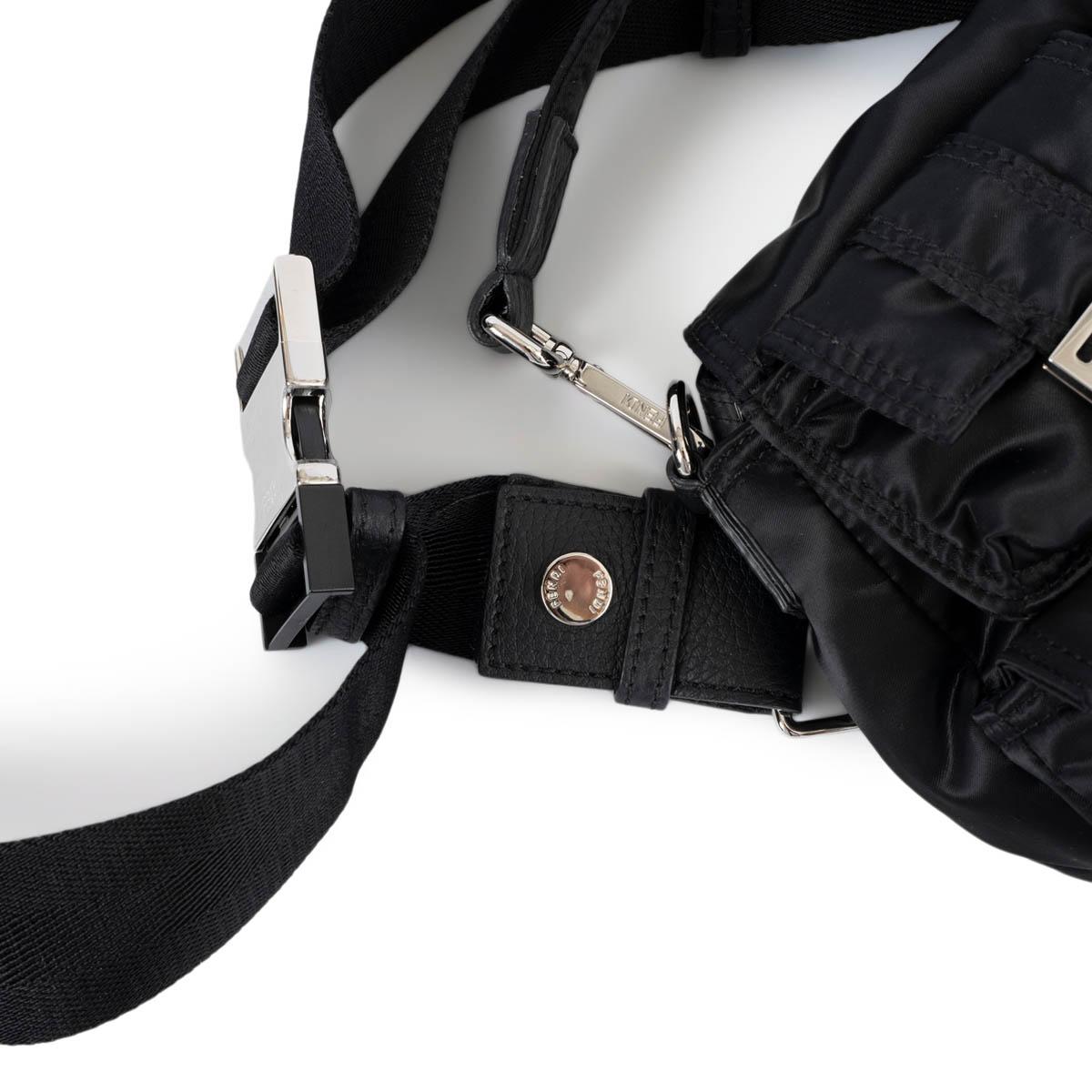 Black FENDI black nylon 2023 with ANNIVERSARY MULTIPOCKET BAGUETTE Bag For Sale