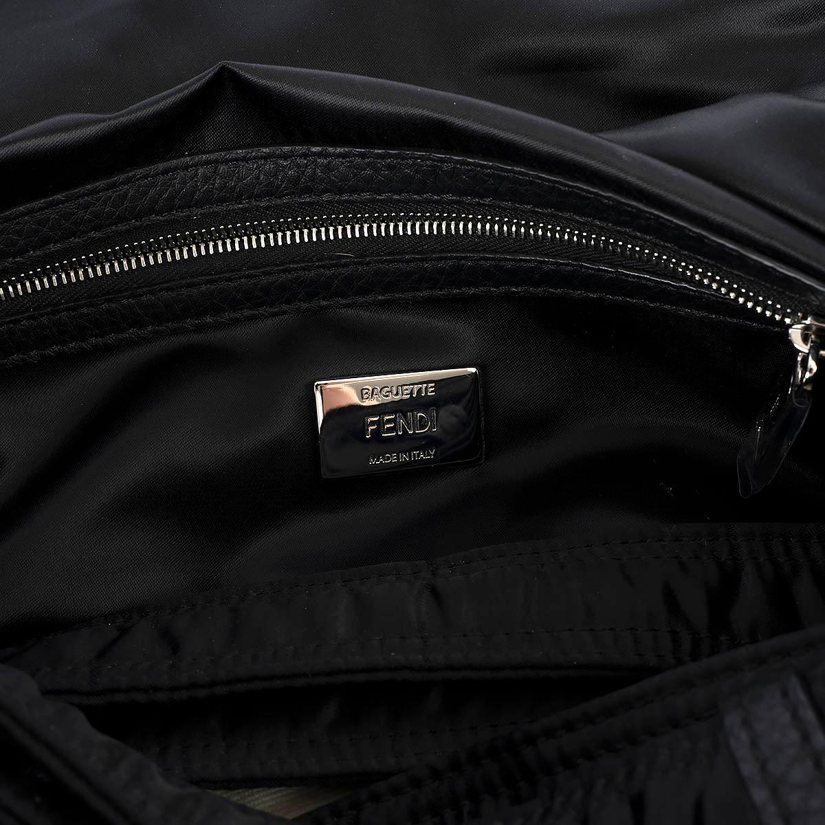 Women's FENDI black nylon 2023 with ANNIVERSARY MULTIPOCKET BAGUETTE Bag For Sale