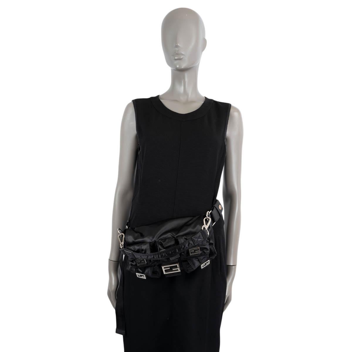 FENDI black nylon 2023 with ANNIVERSARY MULTIPOCKET BAGUETTE Bag For Sale 1