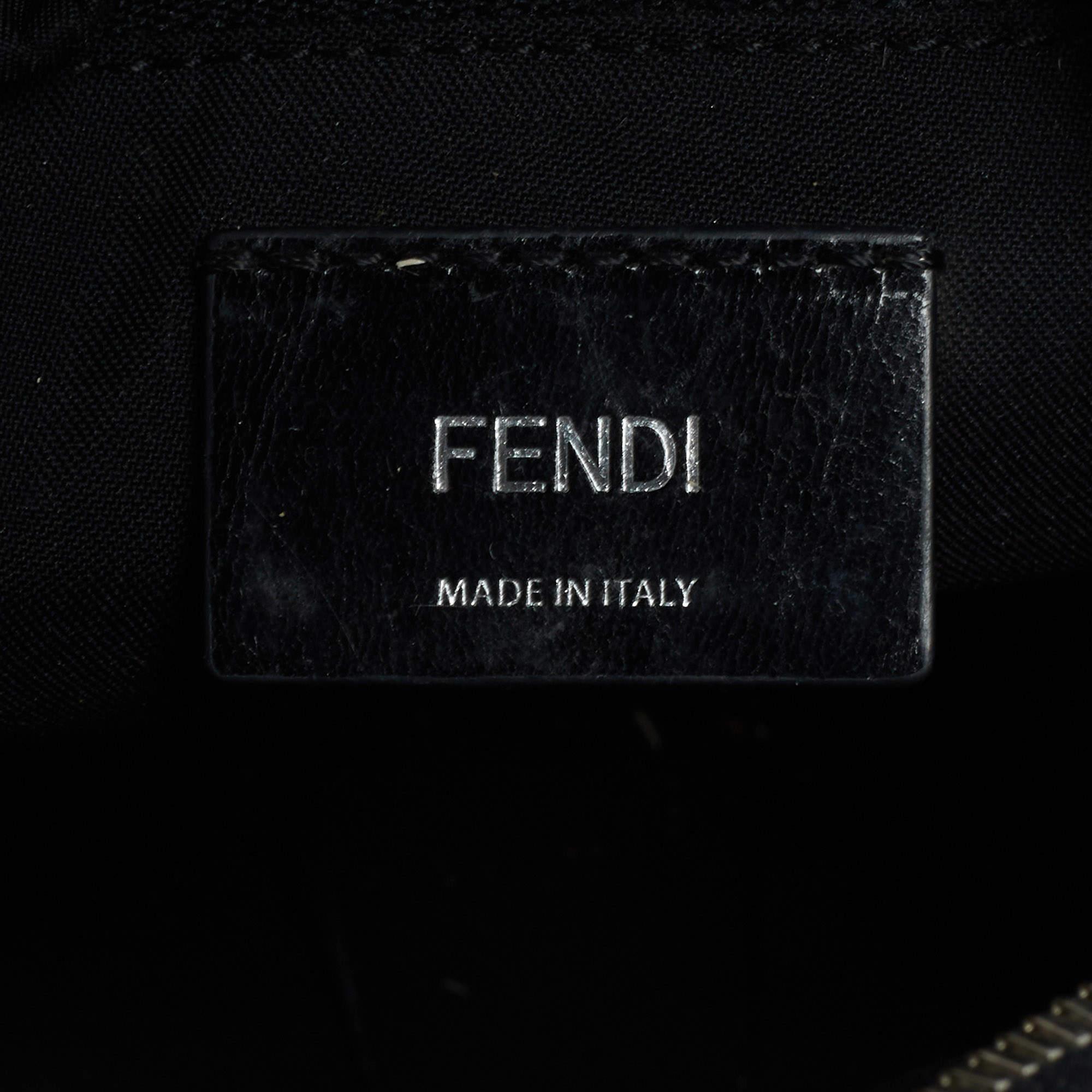 Fendi Black Nylon and Shearling Mini Dolce Lightbulb Backpack 3