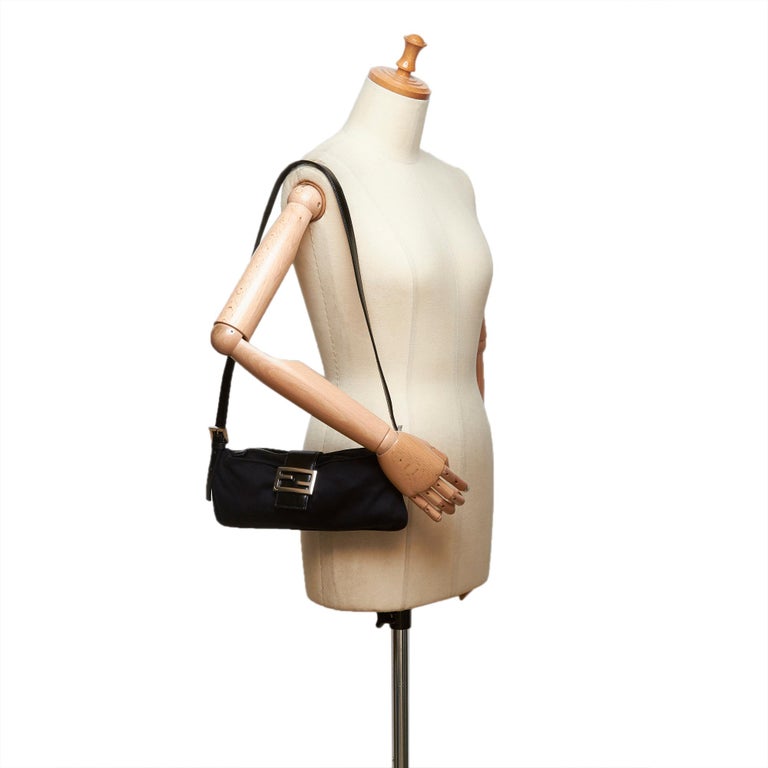 Fendi Black Nylon Fabric Shoulder Bag Italy For Sale at 1stdibs