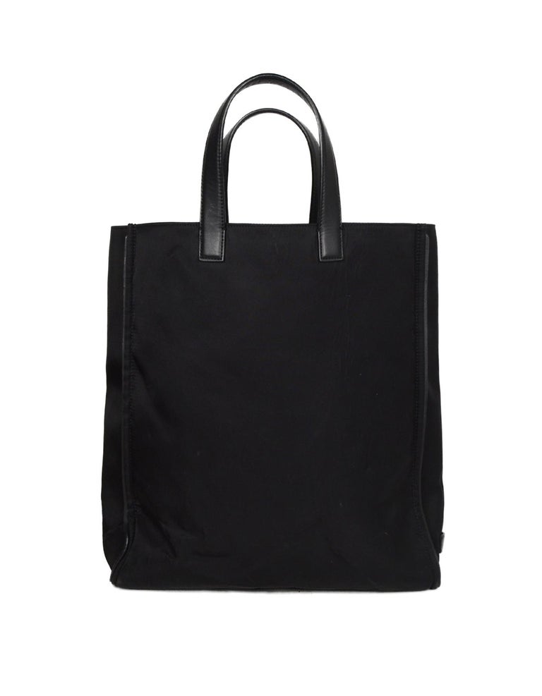 Fendi Black Nylon/Leather Monster Top Handle Tote Bag For Sale at 1stDibs