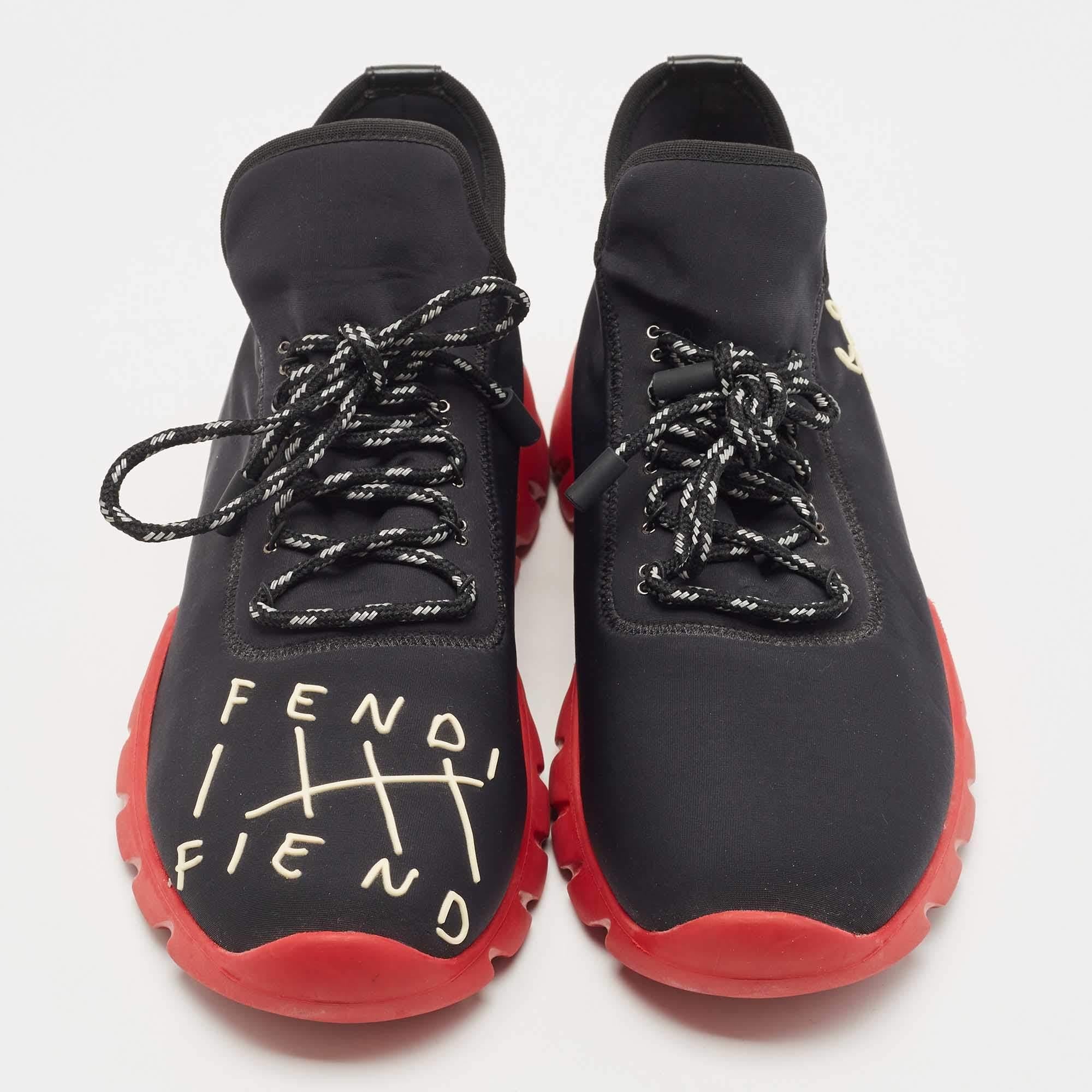 Fendi Black Nylon Roma Amors Low Top Sneakers Size 40 1