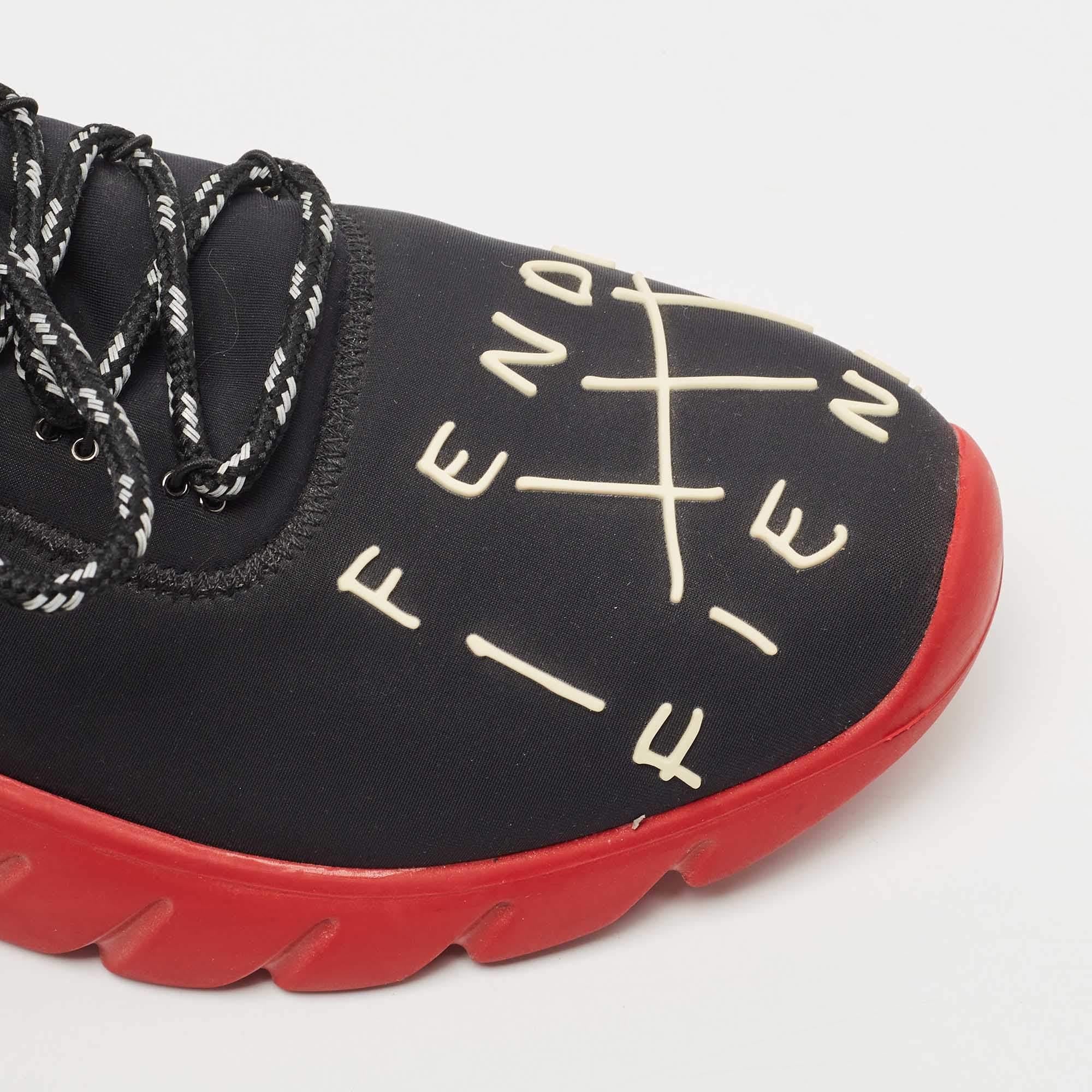 Fendi Black Nylon Roma Amors Low Top Sneakers Size 40 3