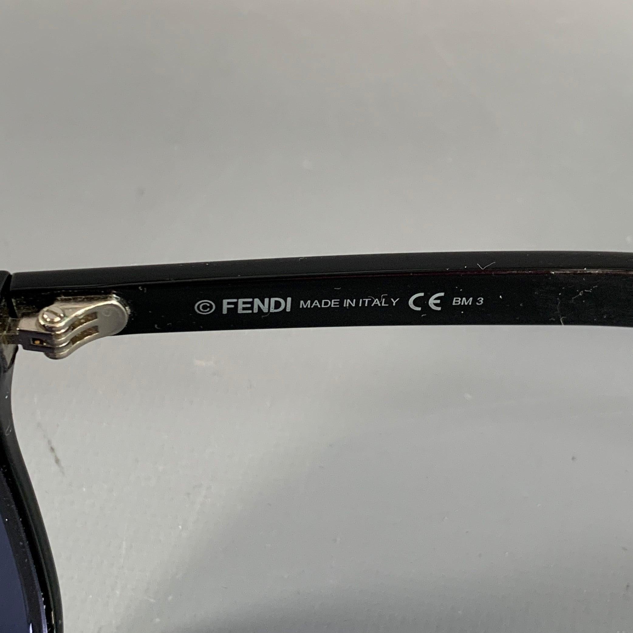 FENDI Occhiali da sole quadrati in acetato nero arancio con montatura intera in vendita 1