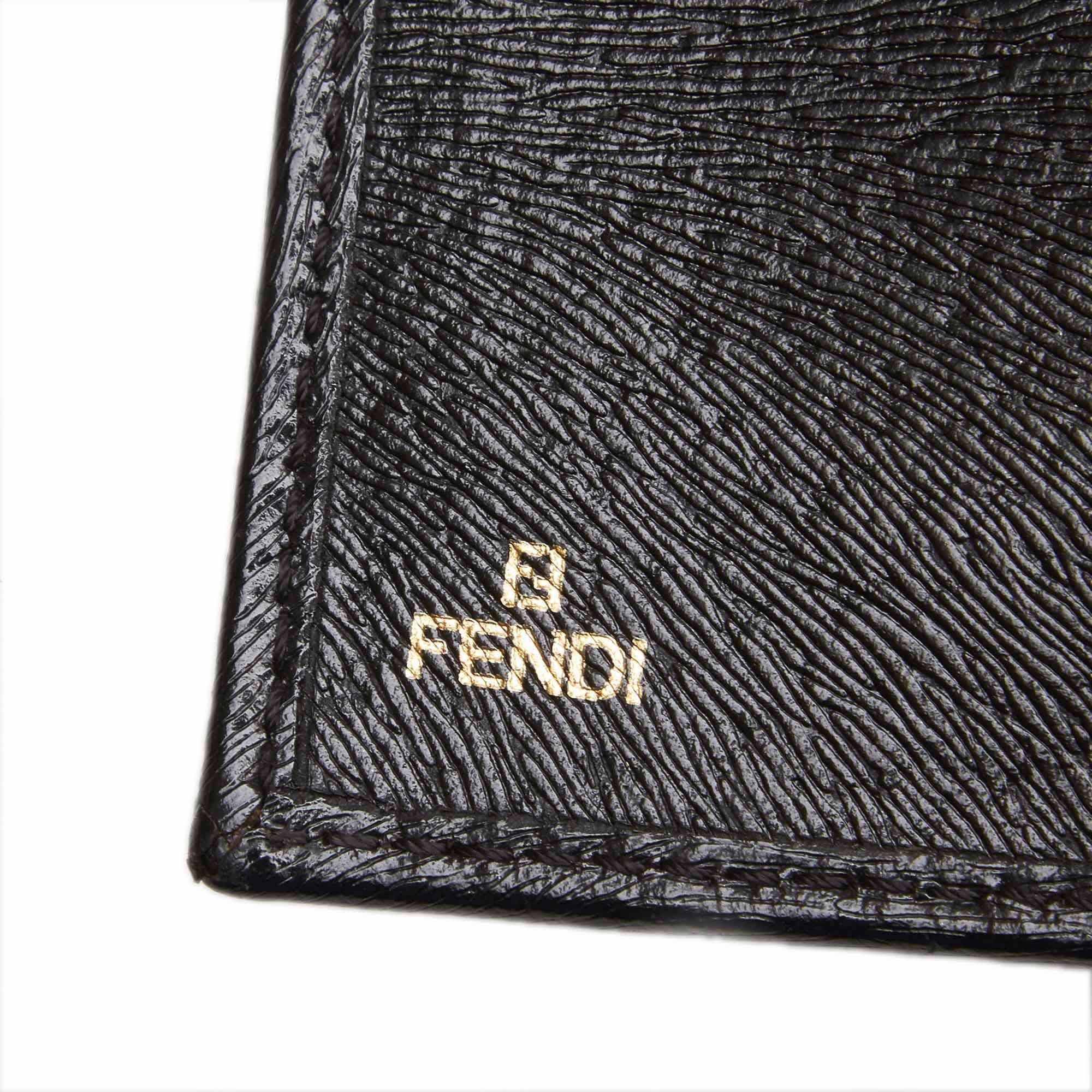 Fendi Black Others Leather Embossed Short Wallet Italy 2