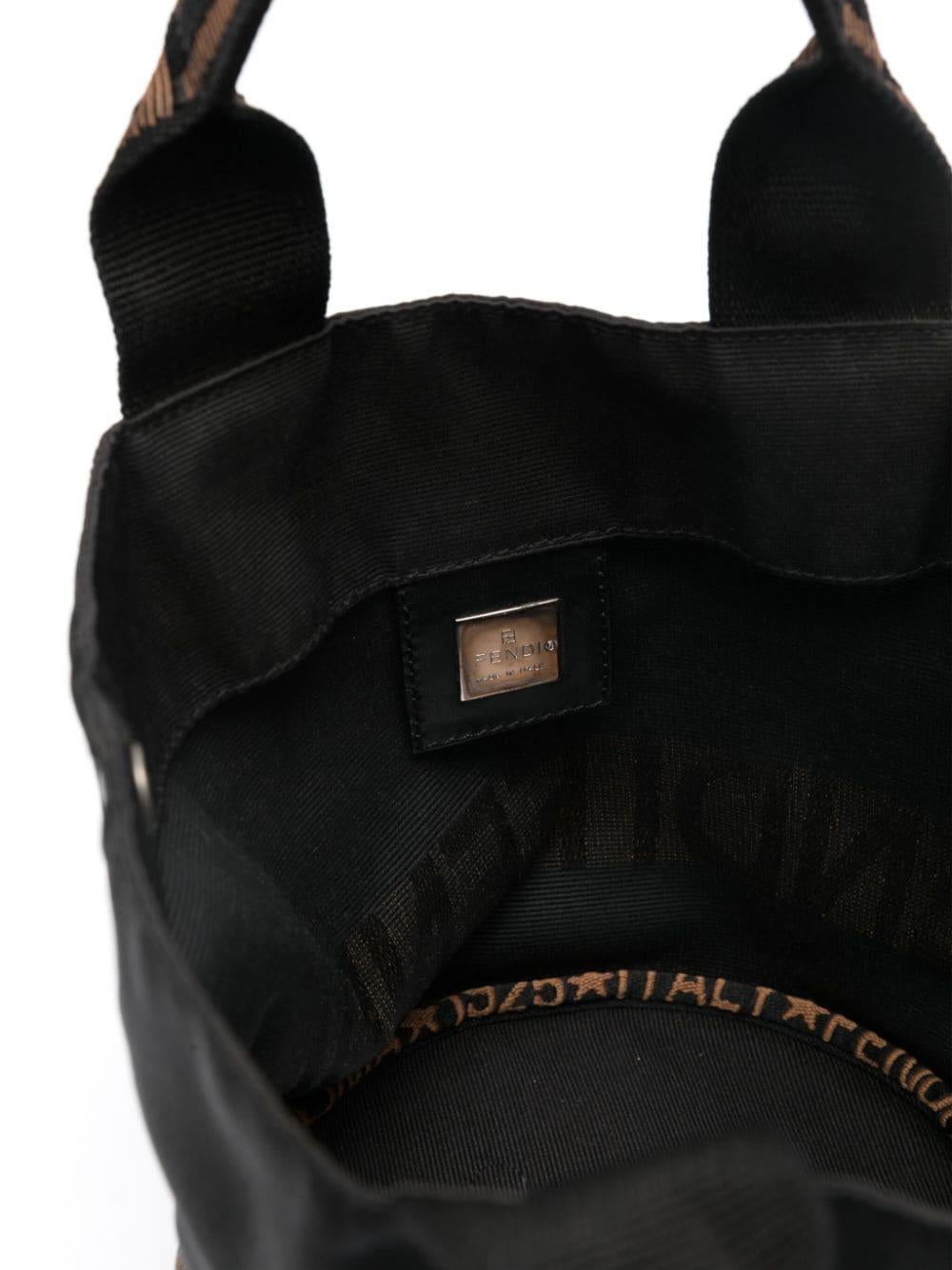 Fendi Black Ottoman Bucket Handbag For Sale 1