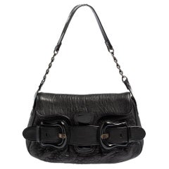 Fendi Black Patent and Leather B Bis Shoulder Bag