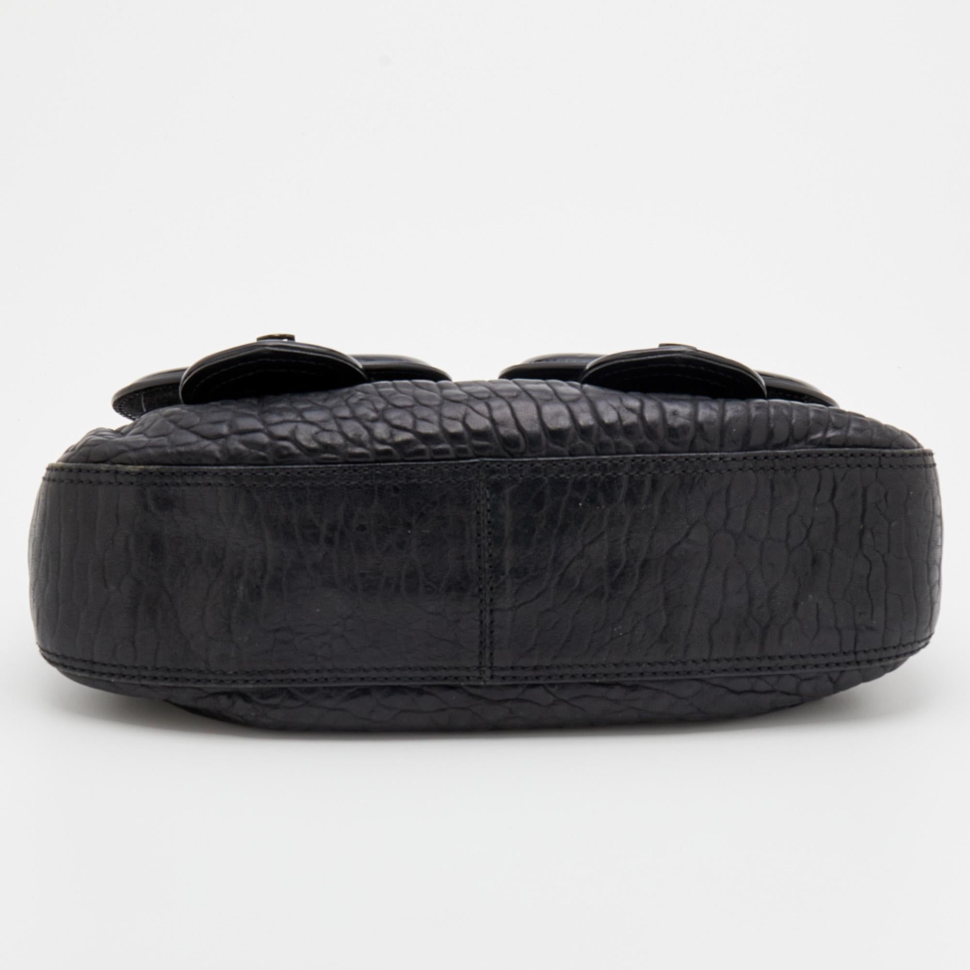 Women's Fendi Black Patent And Leather B Shoulder Bag