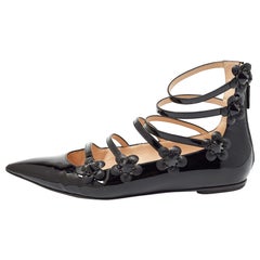 Fendi Black Patent Flowerland Ballet Flats Size 39.5