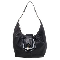 Fendi Black Patent Leather And Leather B Bag Hobo
