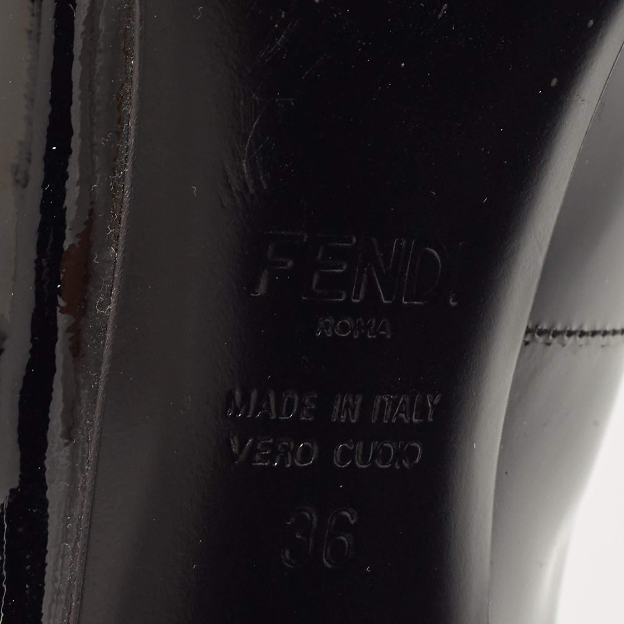 Fendi Black Patent Leather Buckle Pumps Size 36 For Sale 3