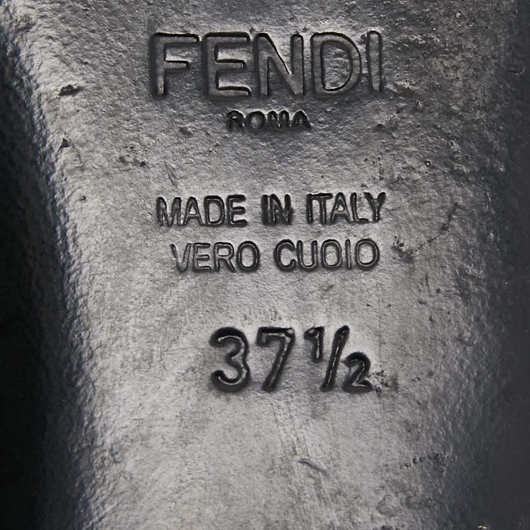 Fendi Black Patent Leather Cap Toe Ballet Flats Size 37.5 For Sale 1
