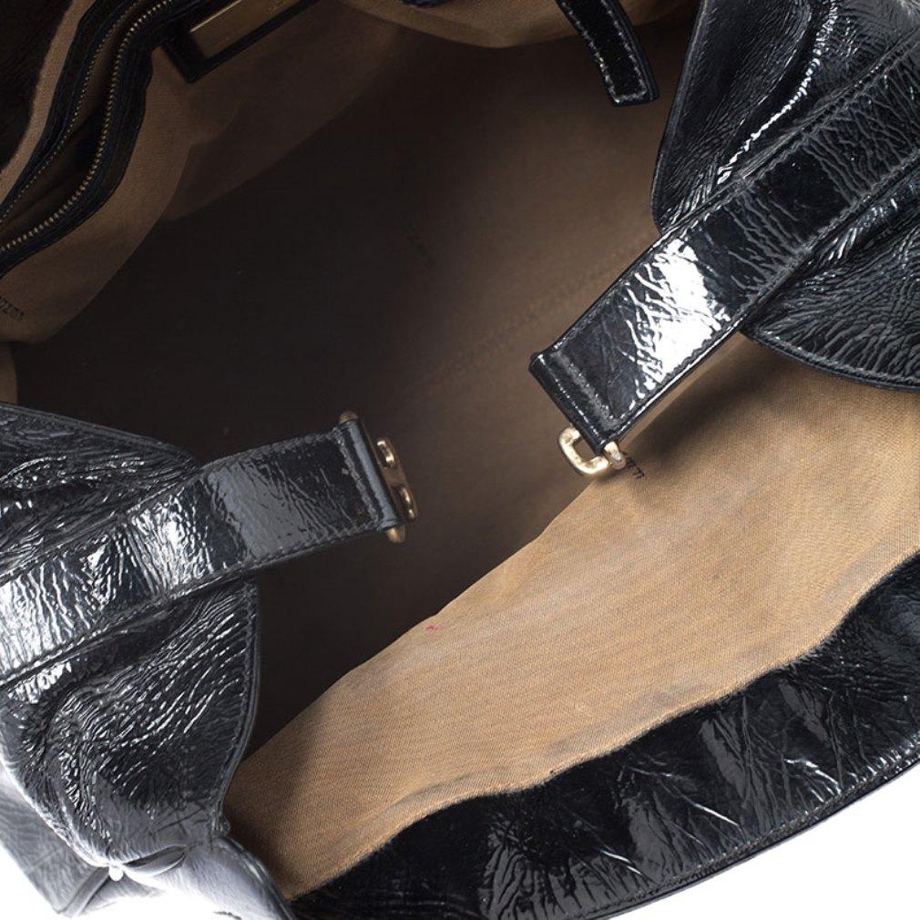 Fendi Black Patent Leather Front Pocket Satchel 3