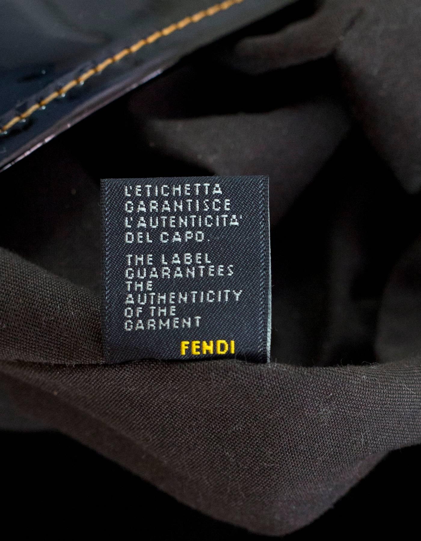Fendi Black Patent Leather Large B Bag 5