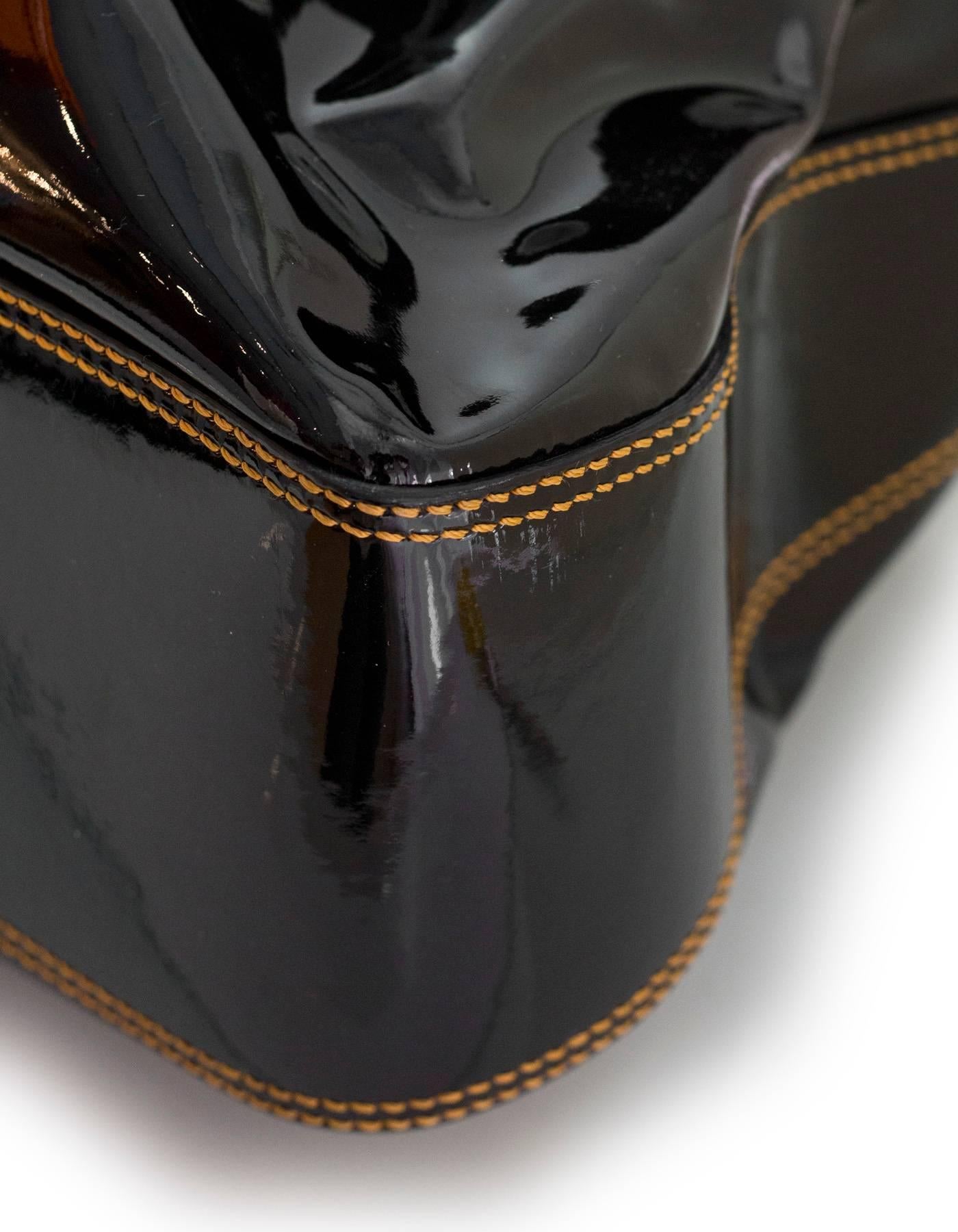 Women's Fendi Black Patent Leather Large B Bag