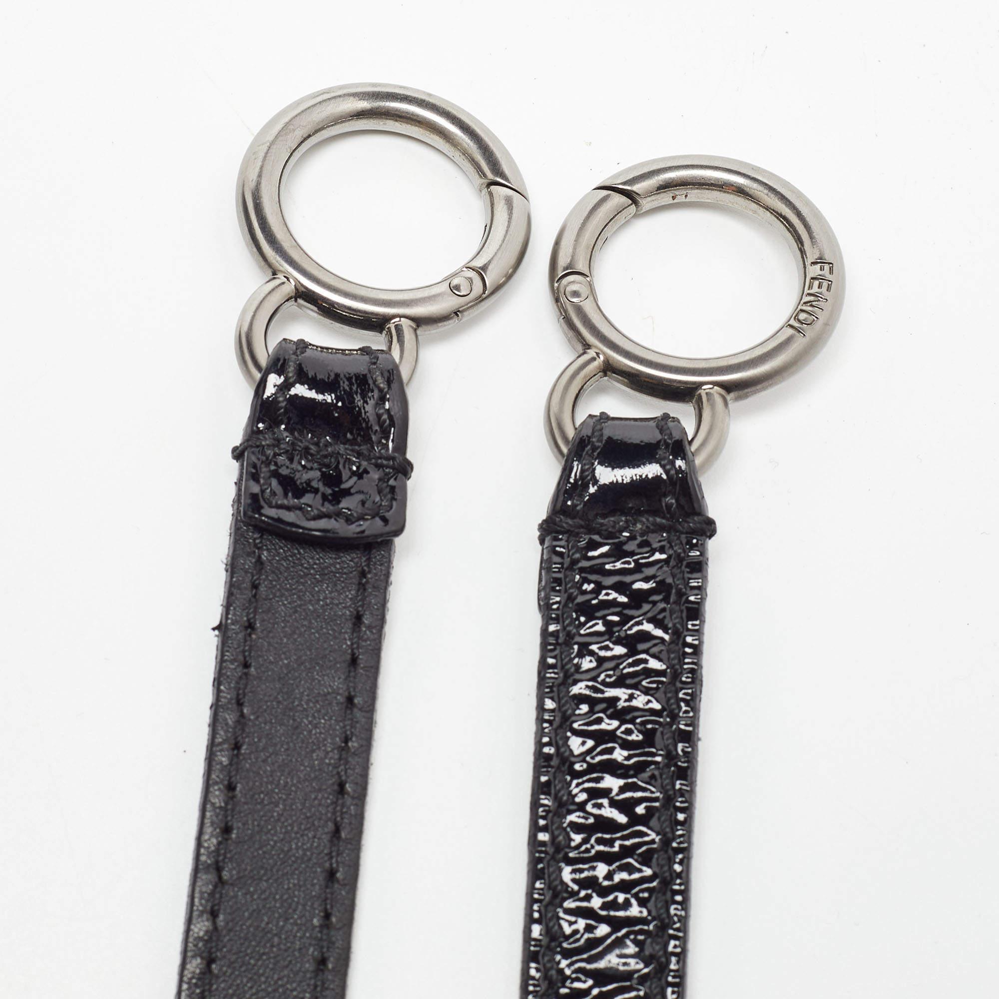 Fendi Black Patent Leather Large Peekaboo Top Handle Bag 8