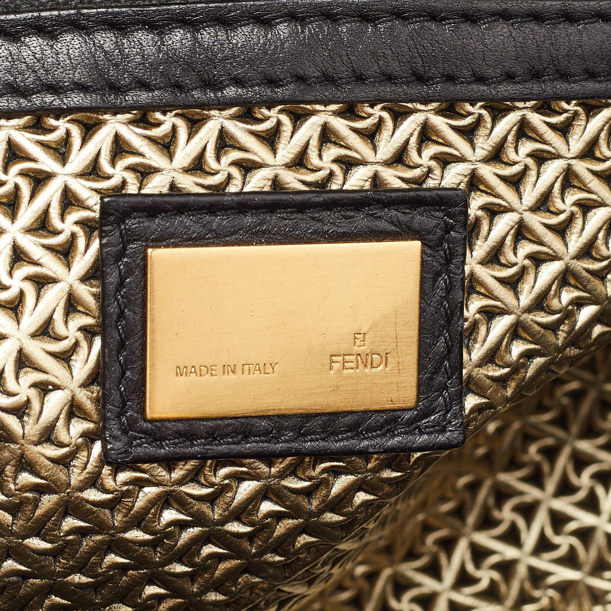 Fendi Black Patent Leather Large Peekaboo Top Handle Bag 10