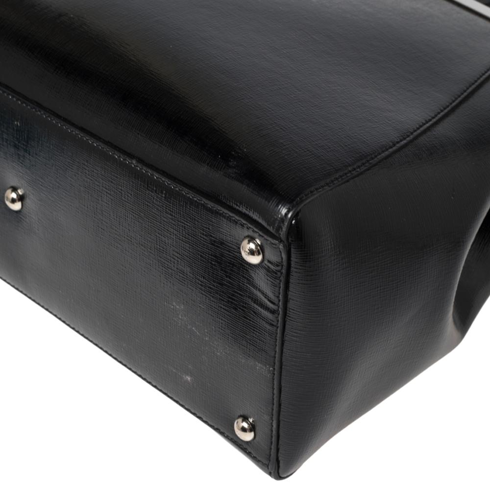 Fendi Black Patent Leather Medium 2jours Tote 2