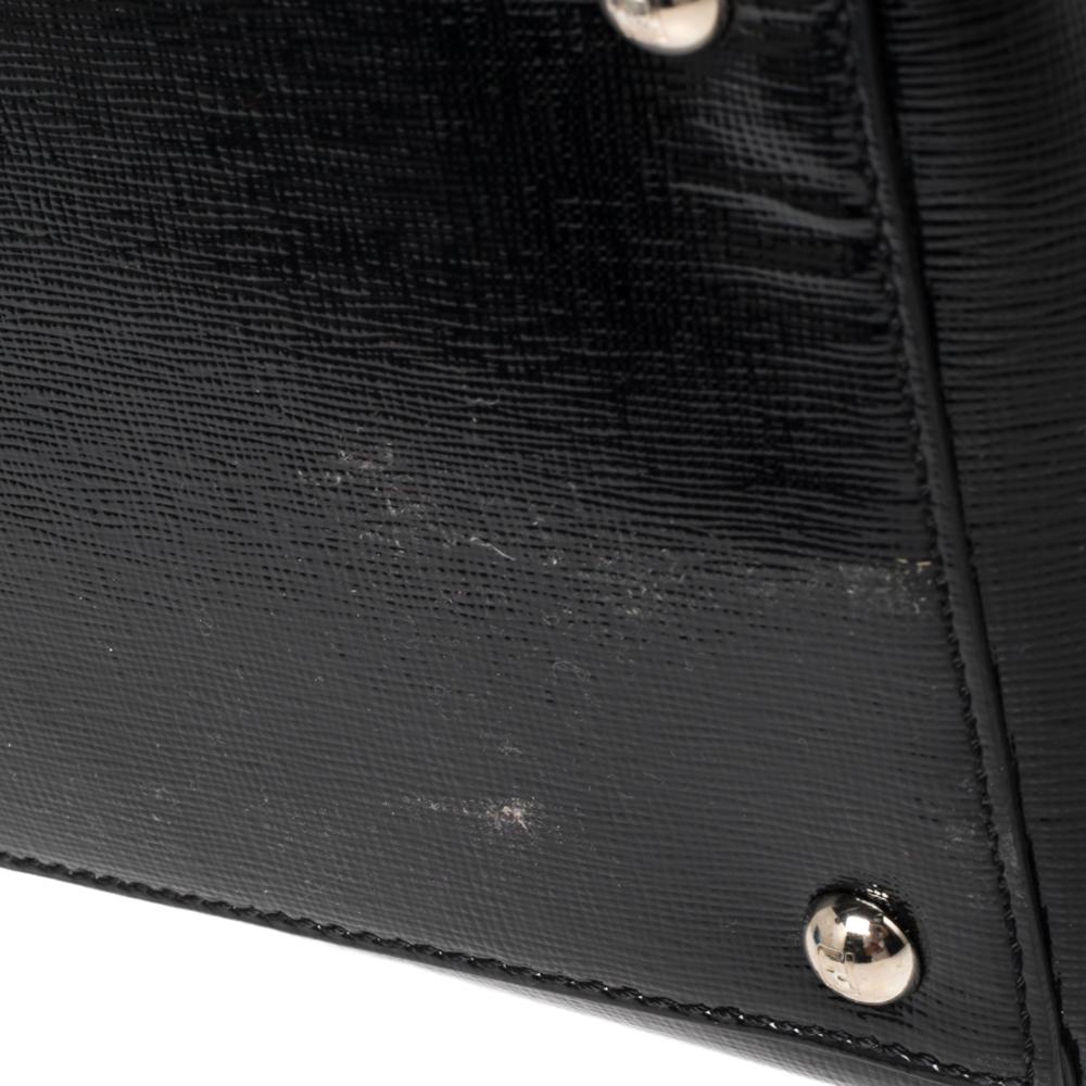 Fendi Black Patent Leather Medium 2jours Tote 4