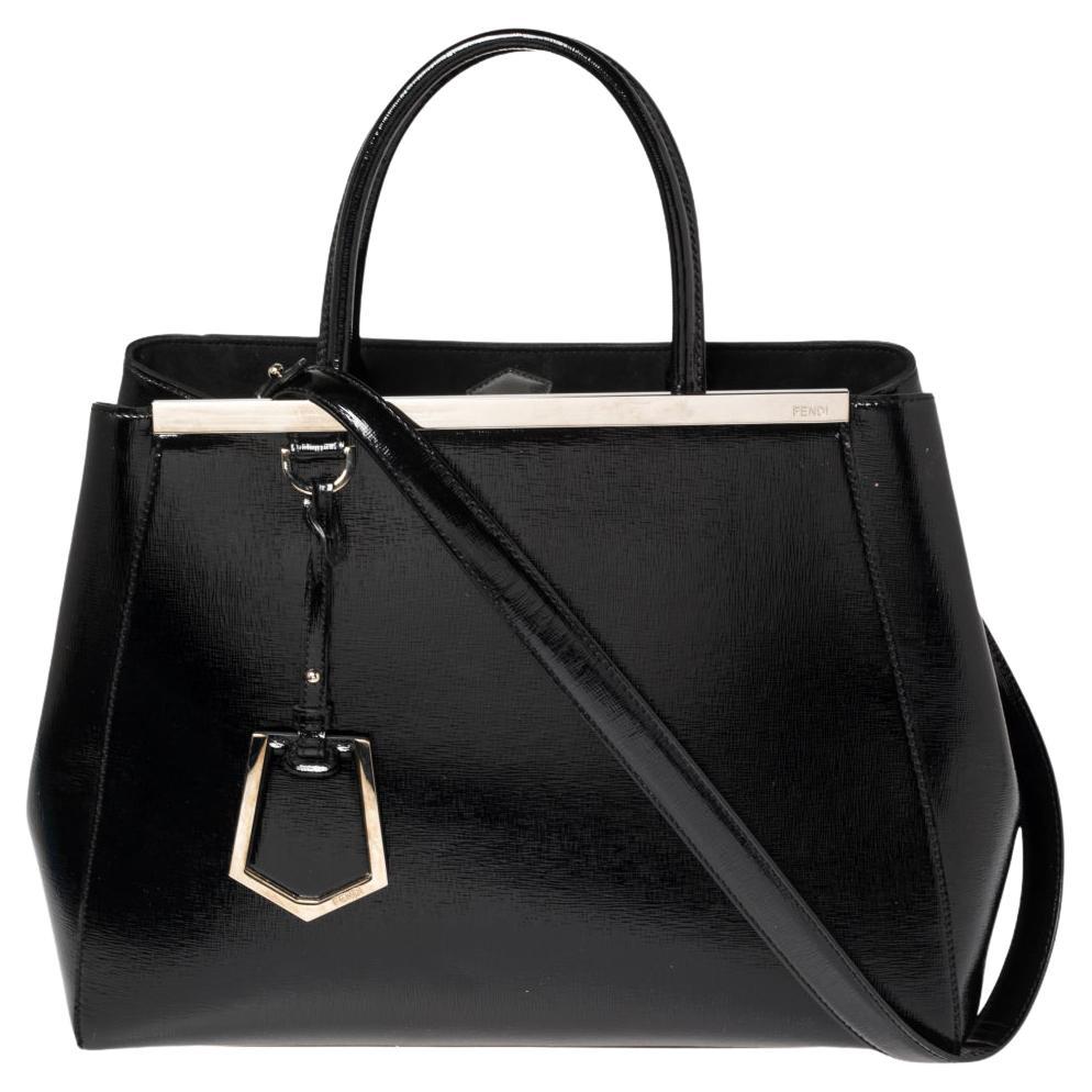 Fendi Black Patent Leather Medium 2jours Tote