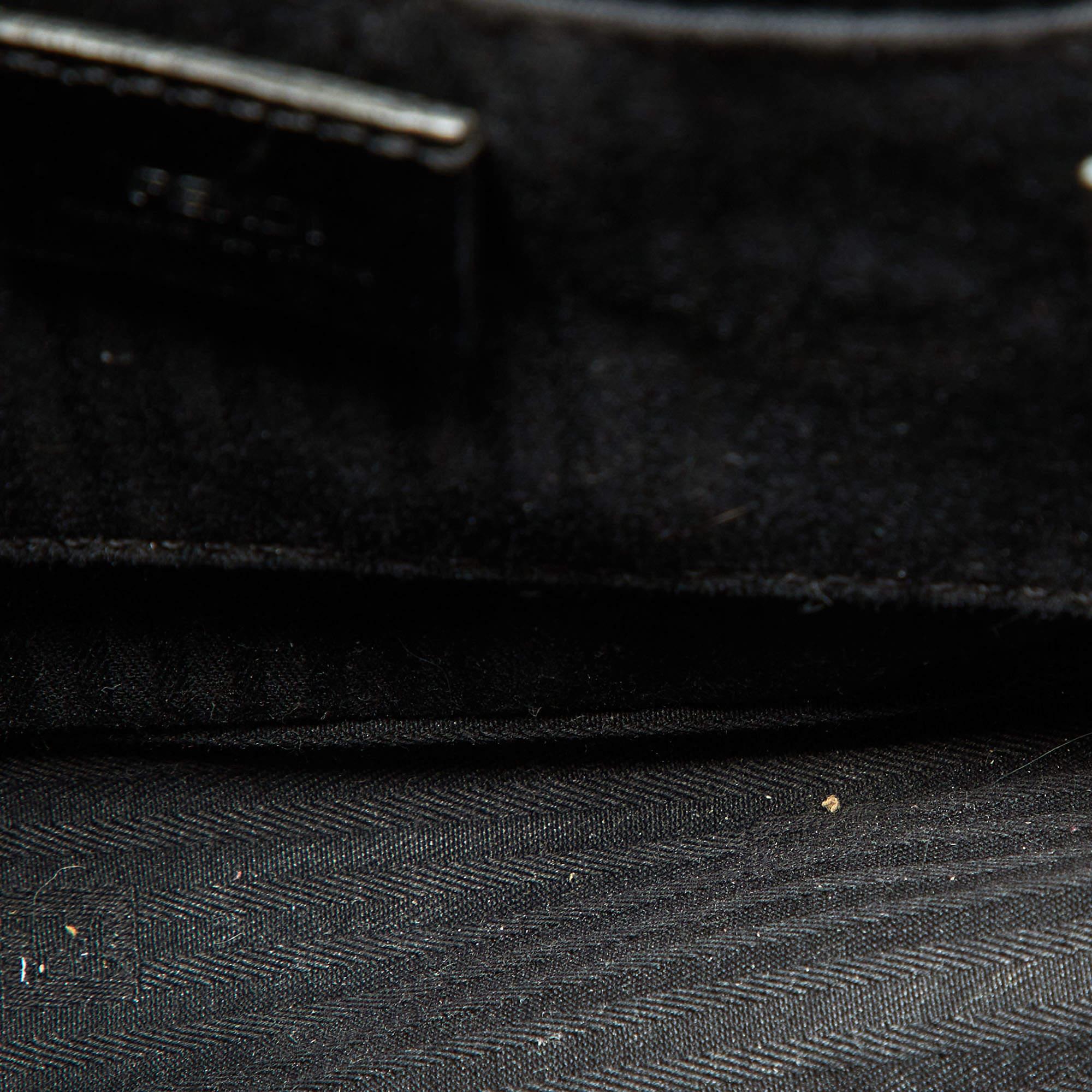 Fendi Black Patent Leather Mini Borsa Top Handle Bag 7