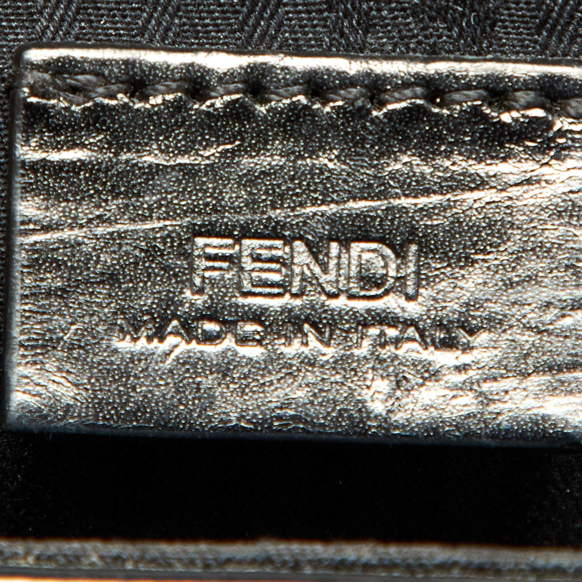 Women's Fendi Black Patent Leather Mini Borsa Top Handle Bag
