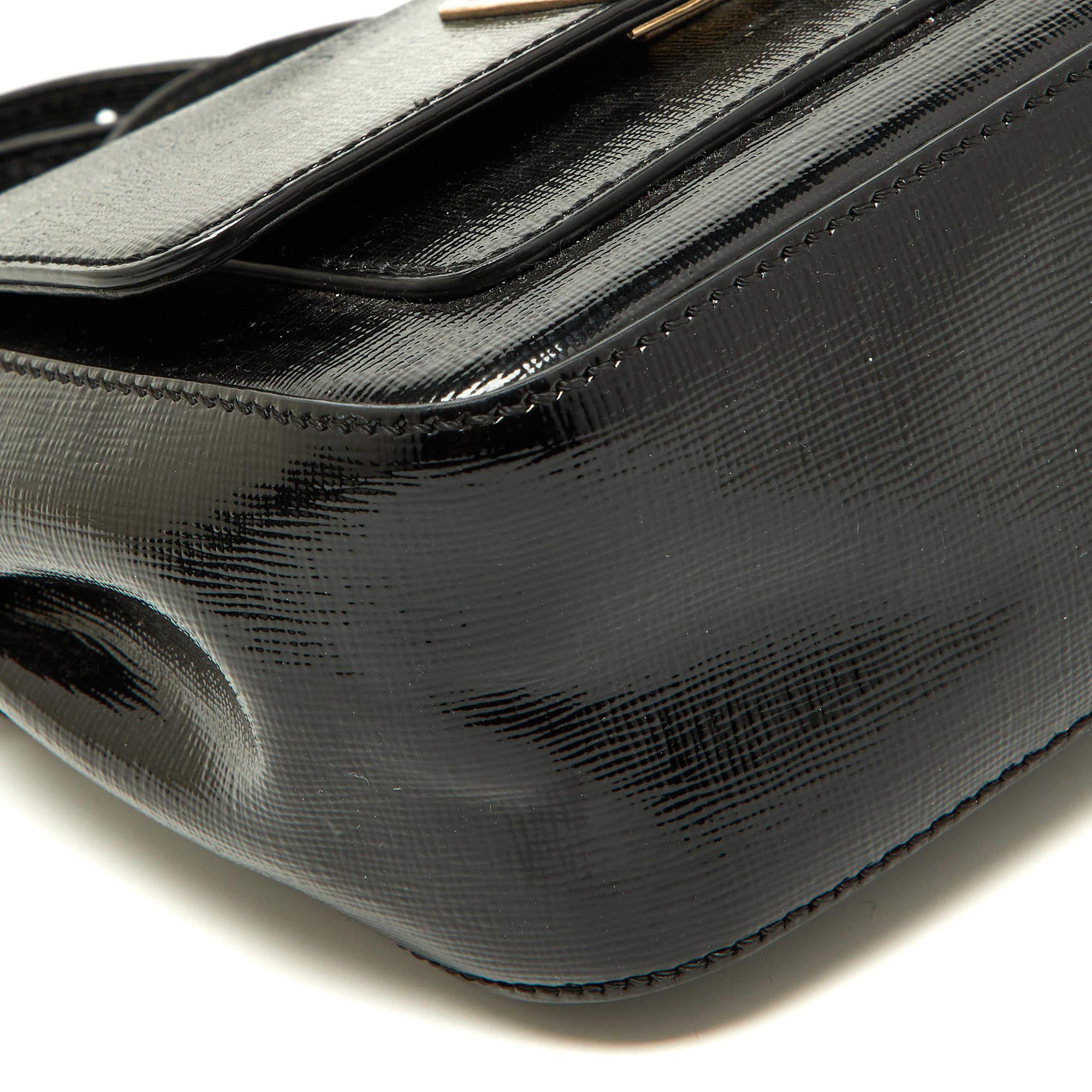 Fendi Black Patent Leather Mini Borsa Top Handle Bag 3