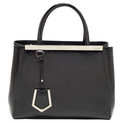 Fendi Black Patent Leather Small 2Jours Tote