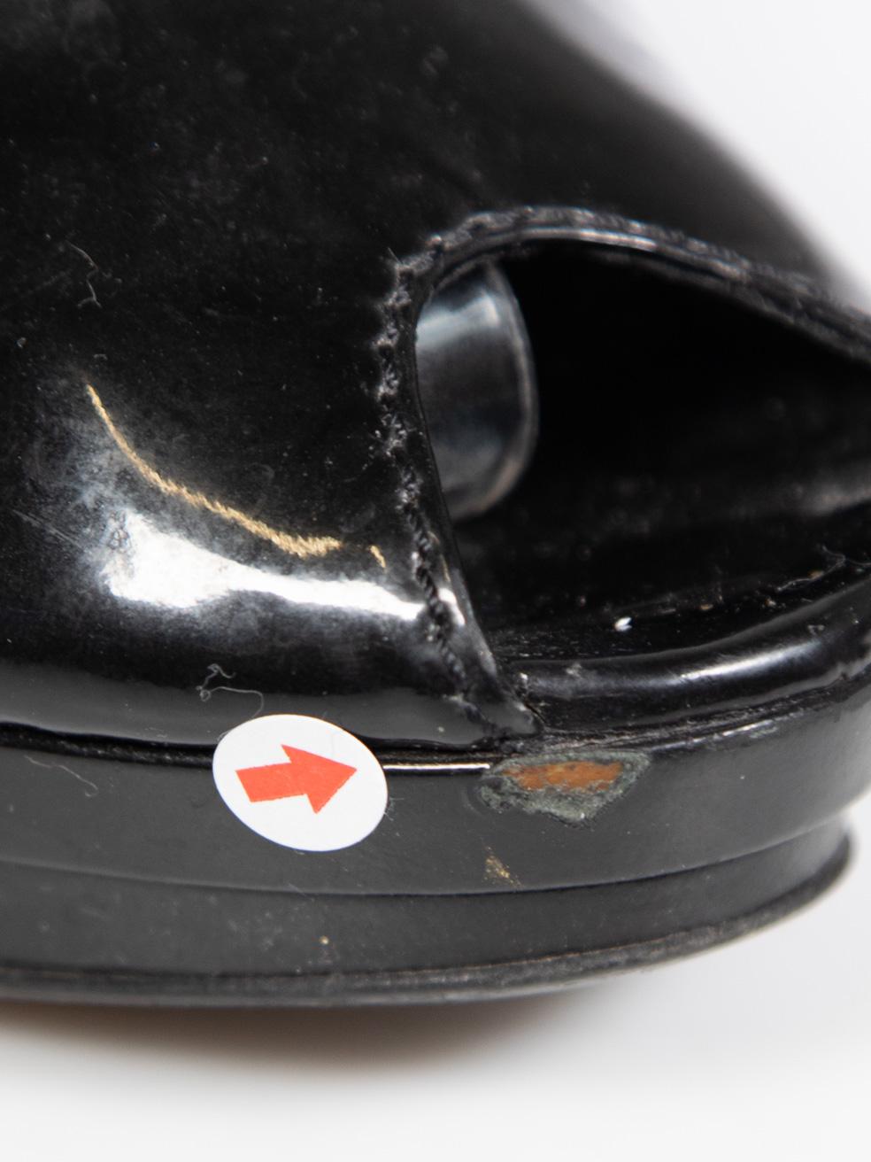 Fendi Black Patent Platform Heels Size IT 40 2