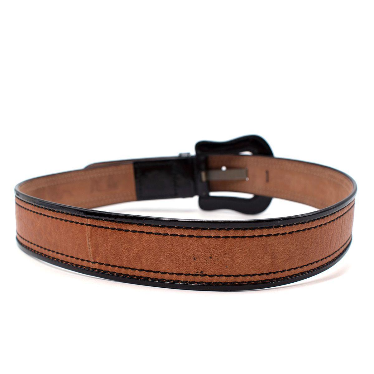 black patent leather belt