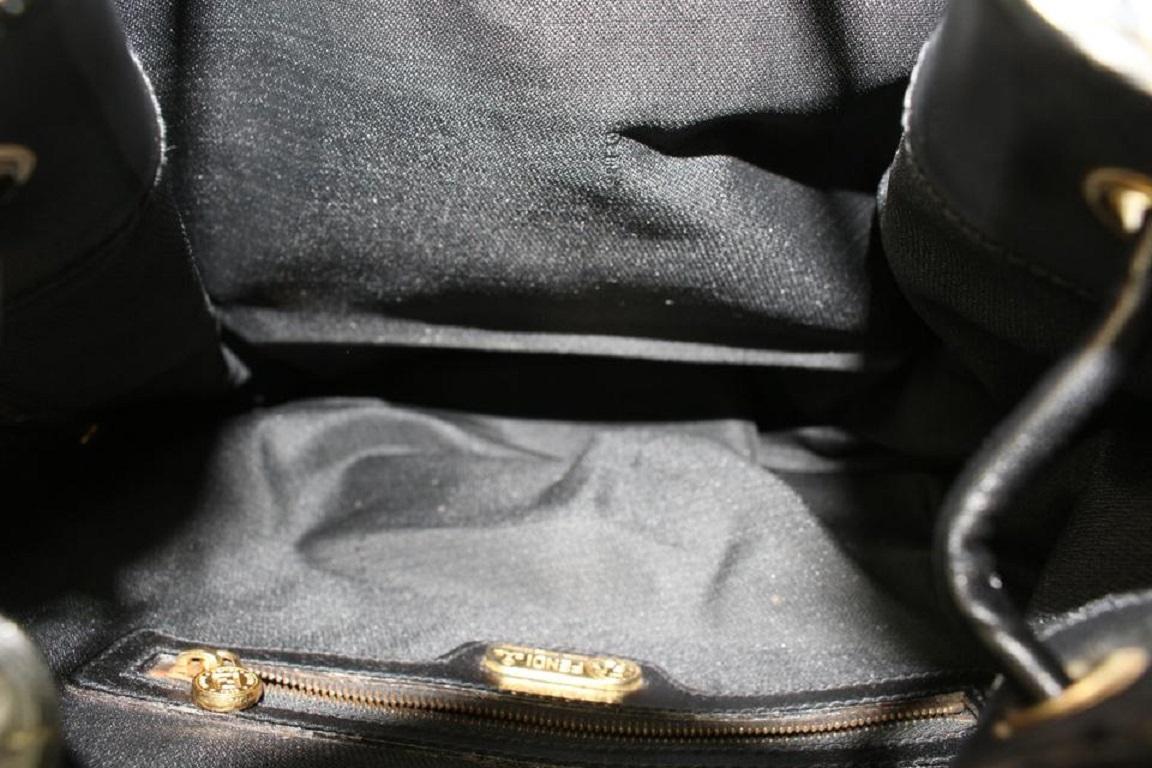 Women's Fendi Black Pequin Stripe Mini Backpack 101ff23
