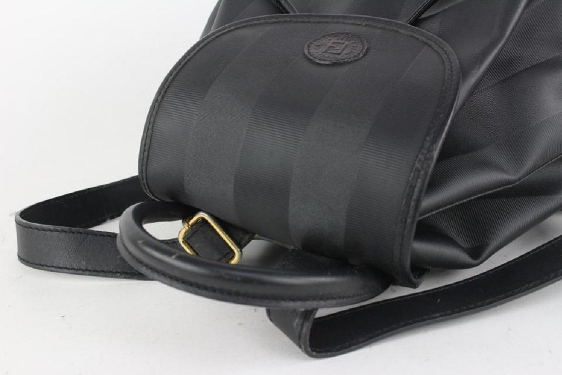Fendi Black Pequin Stripe Mini Backpack 101ff23 2
