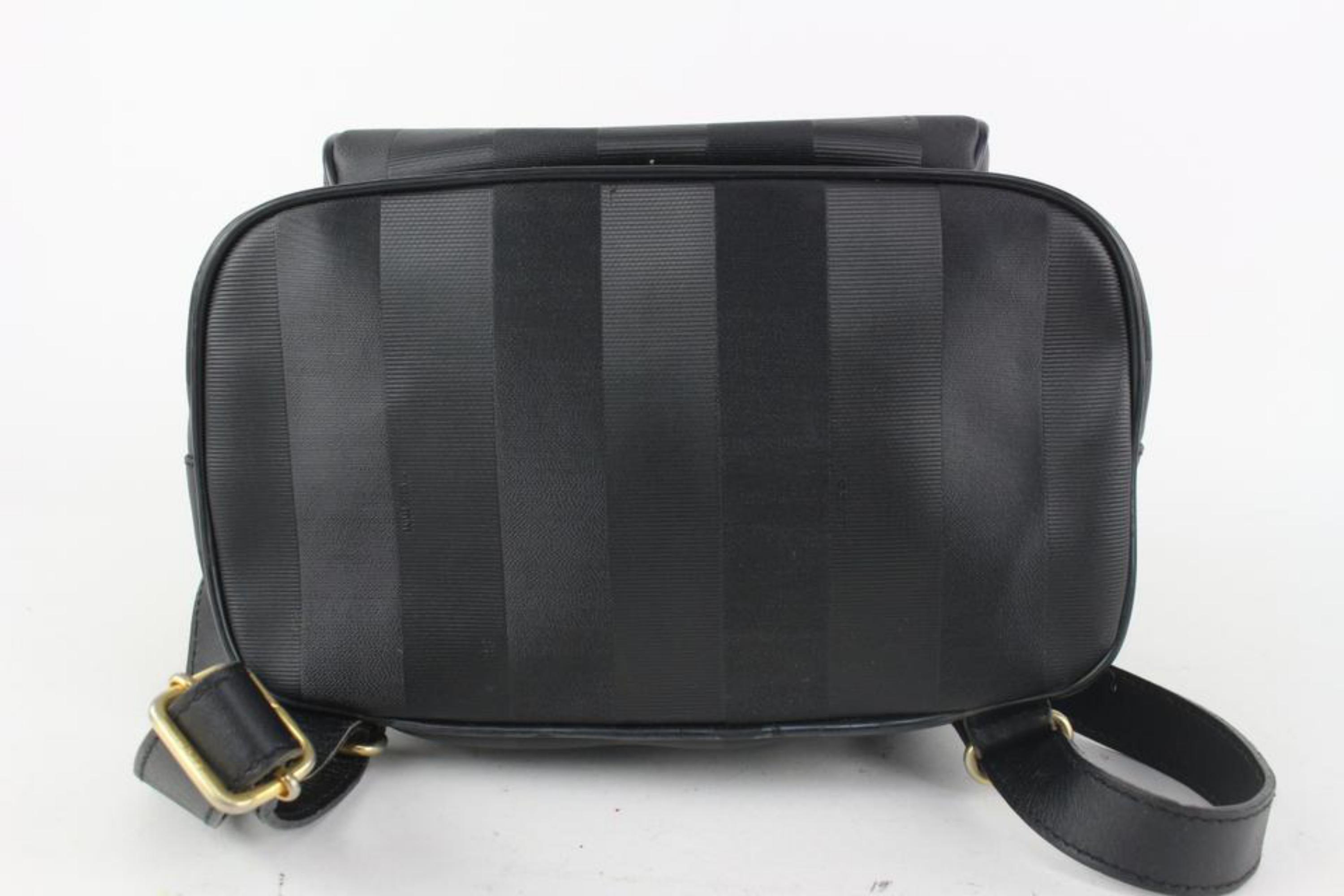 Fendi Black Pequin Stripe Mini Backpack 101ff23 For Sale 1