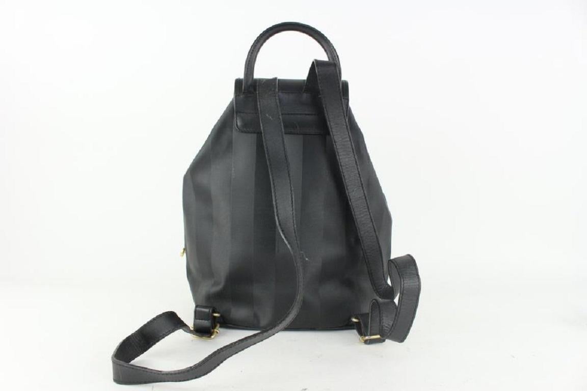 Fendi Black Pequin Stripe Mini Backpack 101ff23 3