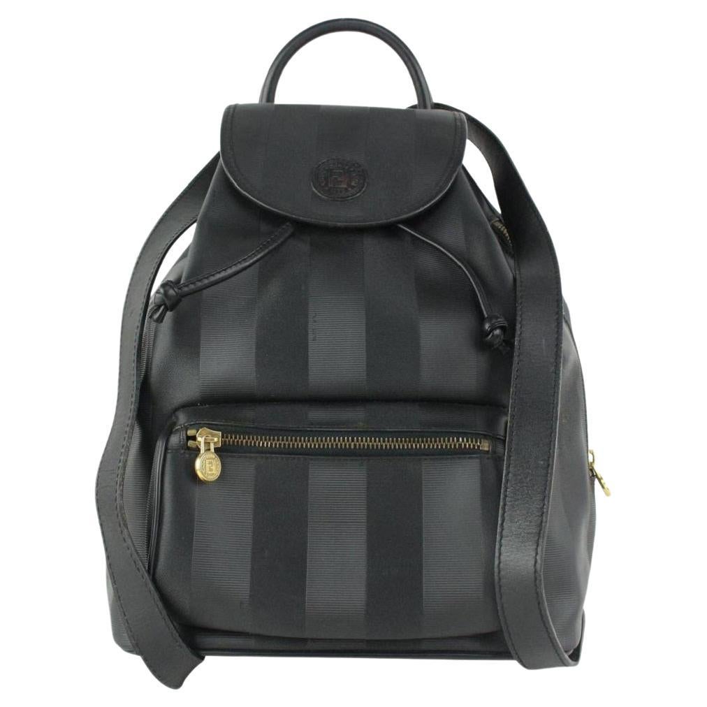 Fendi Black Pequin Stripe Mini Backpack 101ff23