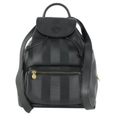 Vintage Fendi Black Pequin Stripe Mini Backpack 101ff23