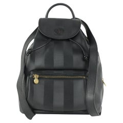 Vintage Fendi Black Pequin Stripe Mini Backpack 101ff23